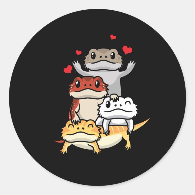 Niedlicher Bartdrache Pogona Runder Aufkleber (Vorderseite)