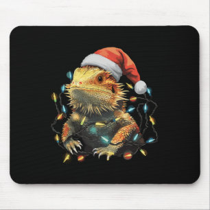 Niedlicher Bartdrache Weihnachtsbeleuchtung Weihna Mousepad