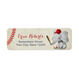 Niedlicher Baseball-Elefant-Junge Vintag