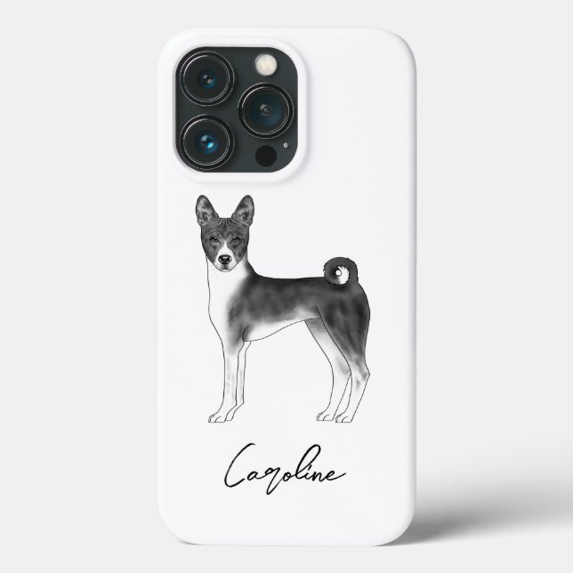 Niedlicher Basenji-Hund in Schwarz und Weiß & Indi Case-Mate iPhone Hülle (Rückseite)