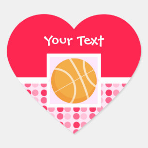 Niedlicher Basketball Herz-Aufkleber