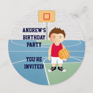 Niedlicher Basketball-Kindergeburtstag Party Einla Einladung
