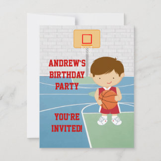 Niedlicher Basketball-Kindergeburtstag Party Einla Einladung