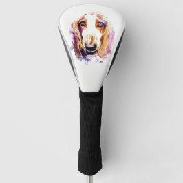 Niedlicher Basset-Hund Kopf-Gesicht Welpe Golf Headcover