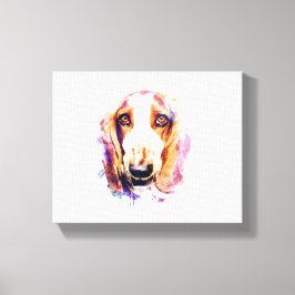 Niedlicher Basset-Hund Kopf-Gesicht Welpe Leinwanddruck