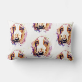 Niedlicher Basset-Hund Kopf-Gesicht Welpe Lendenkissen