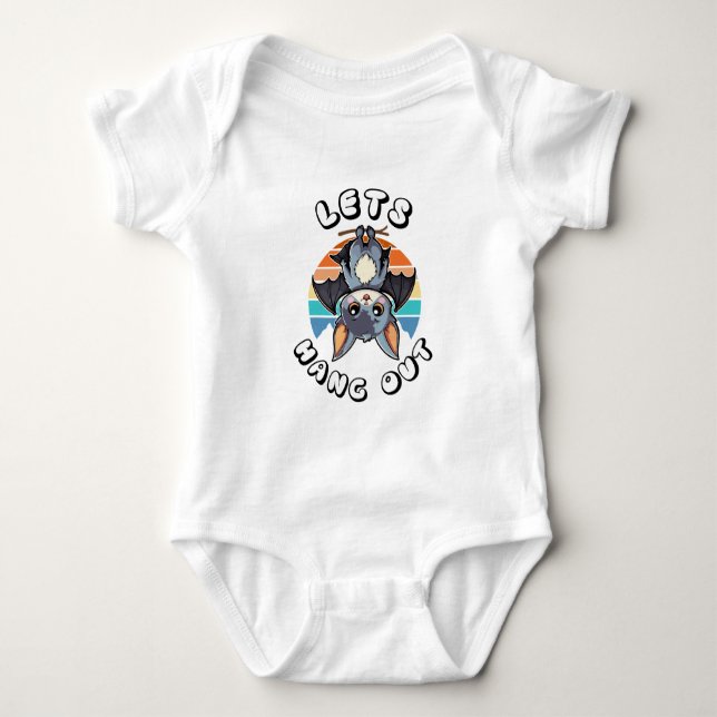 Niedlicher Battschlag und Retro Sunset | Lass uns  Baby Strampler (Vorderseite)