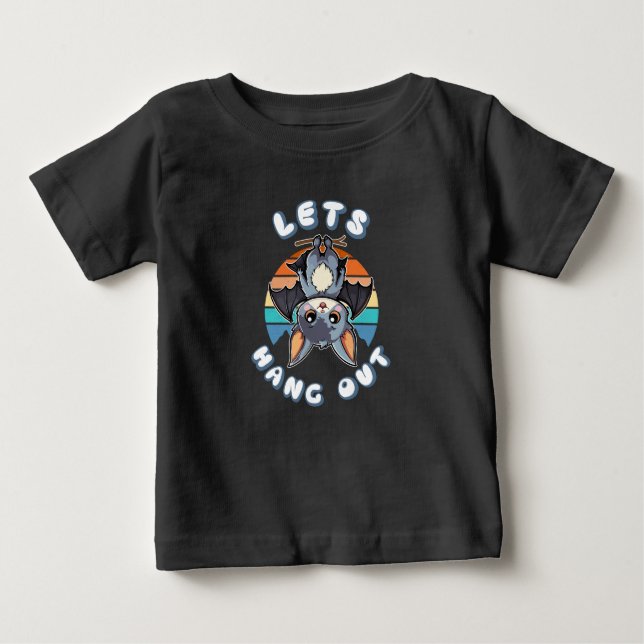 Niedlicher Battschlag und Retro Sunset | Lass uns  Baby T-shirt (Vorderseite)