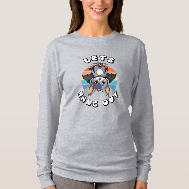 Niedlicher Battschlag und Retro Sunset | Lass uns  T-Shirt (Vorderseite)