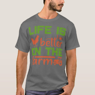 Niedlicher Bauer Crazy Chicken Lady Kuh Horse Coun T-Shirt