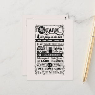 Niedlicher Bauernhof Begrüßung Gästebuch Postkarte