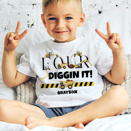 Niedlicher Baukasten Truck Boy 4. Geburtstag Kleinkind T-shirt