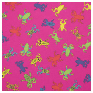 Niedlicher Baumfrosch Farbiger Cartoon Kinder Pink Stoff