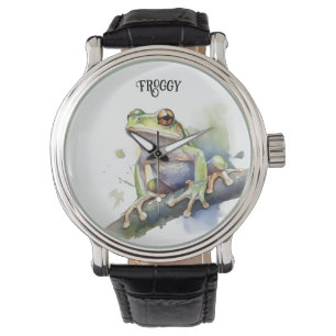 Niedlicher Baumfrosch, kundenspezifisch Armbanduhr
