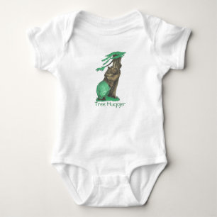 Niedlicher Baumhugger-Bär mit Leggings-grünem Body Baby Strampler
