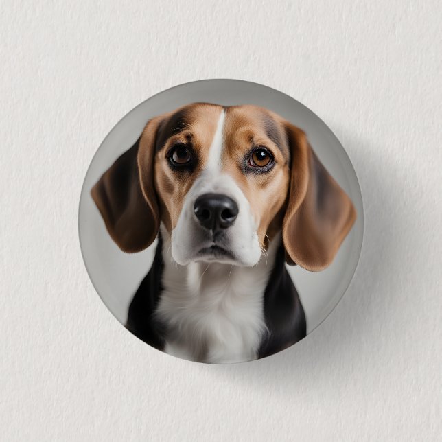 Niedlicher Beagle Button (Vorderseite)