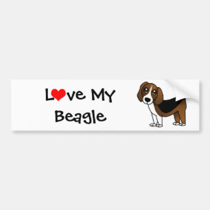 Niedlicher Beagle-Cartoon-Hund Autoaufkleber
