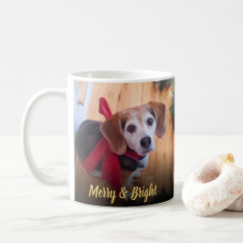 Niedlicher Beagle Dog Red Bow Merry & Bright Chris Kaffeetasse