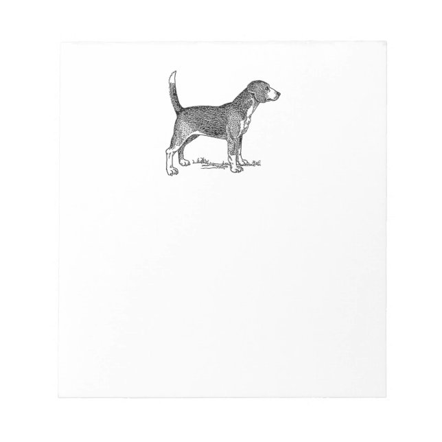 Niedlicher Beagle Eleganter Hund Zeichne Notizblock (Vorderseite)