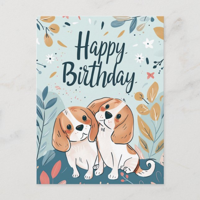 Niedlicher Beagle Geburtstag Postkarte (Vorderseite)