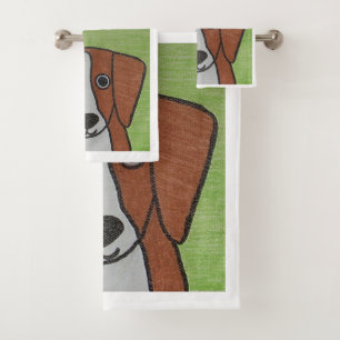 Niedlicher Beagle Handtuchhalter Set