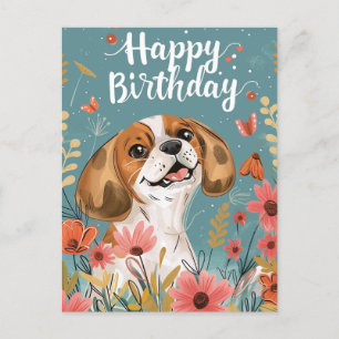 Niedlicher Beagle Happy Birthday Postkarte
