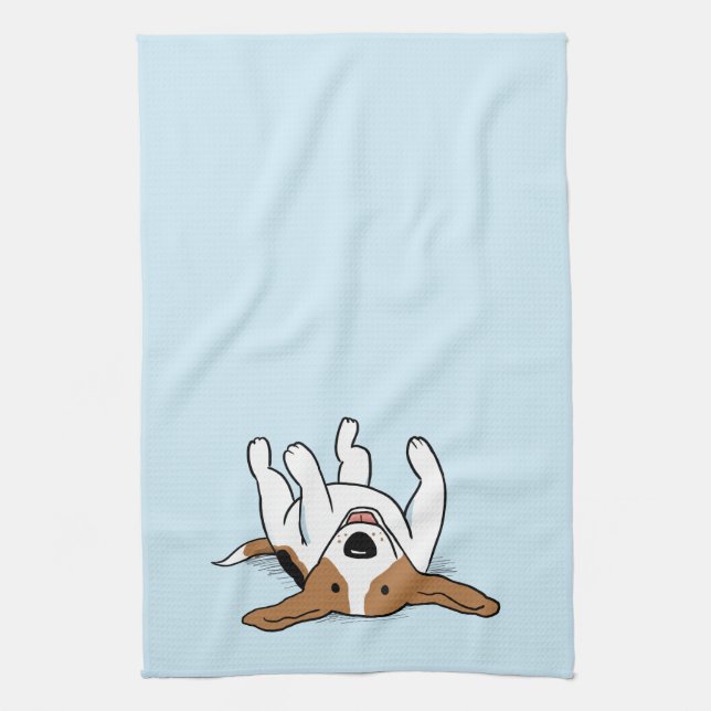 Niedlicher Beagle Happy Cartoon Dog Fun Animal Lov Geschirrtuch (Vertikal)