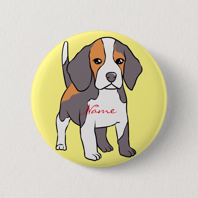 Niedlicher Beagle Hund Rasse Thunder_Cove Button (Vorderseite)