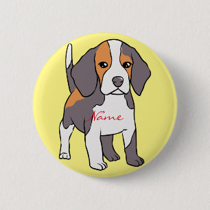 Niedlicher Beagle Hund Rasse Thunder_Cove Button