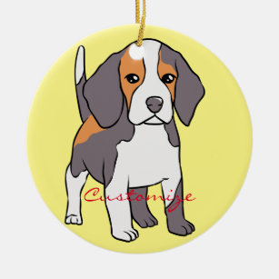 Niedlicher Beagle Hund Rasse Thunder_Cove Keramik Ornament