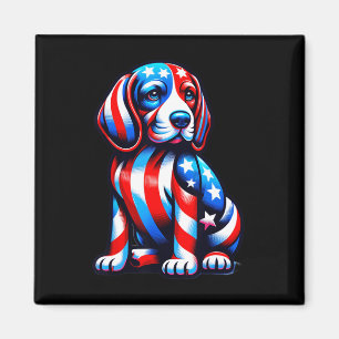 Niedlicher Beagle Hund US Flagge Frauen Hunde Lieb Magnet