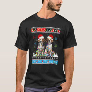 Niedlicher Beagle Hunde Rentier Weihnachten Ugly X T-Shirt