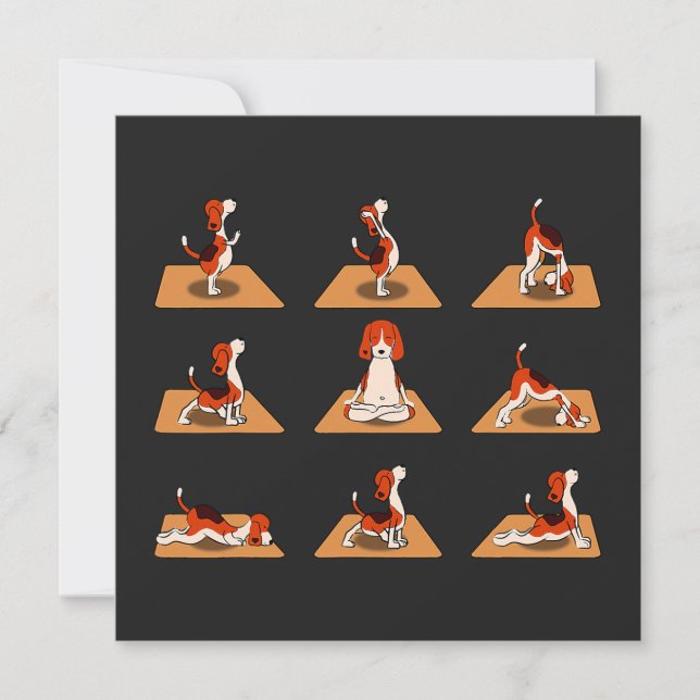 Niedlicher Beagle Hunde Yoga Asana Posen (Vorderseite)