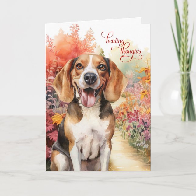 Niedlicher Beagle Hundegarten Weg gut Karte (Vorderseite)