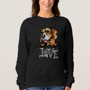 Niedlicher Beagle Liebe Dog Dekorationsmuster Druc Sweatshirt