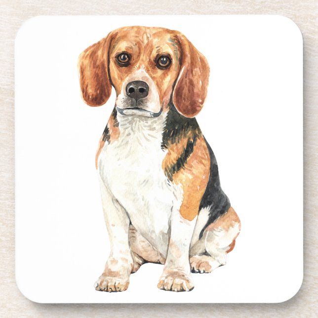 Niedlicher Beagle Mama Hund Lover Welpe Vater Aqua Getränkeuntersetzer (Vorderseite)