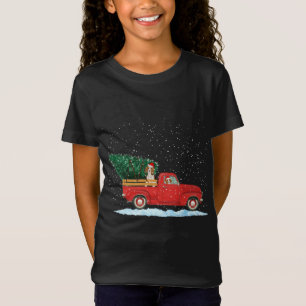 Niedlicher Beagle mit Vintagem rotem Lieferwagen T T-Shirt