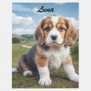 Niedlicher Beagle Personalisiert Fleecedecke