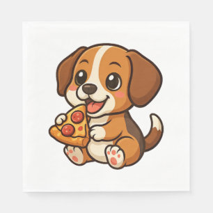 Niedlicher Beagle Pizza Pizza Pizza Liebhaber Cart Serviette