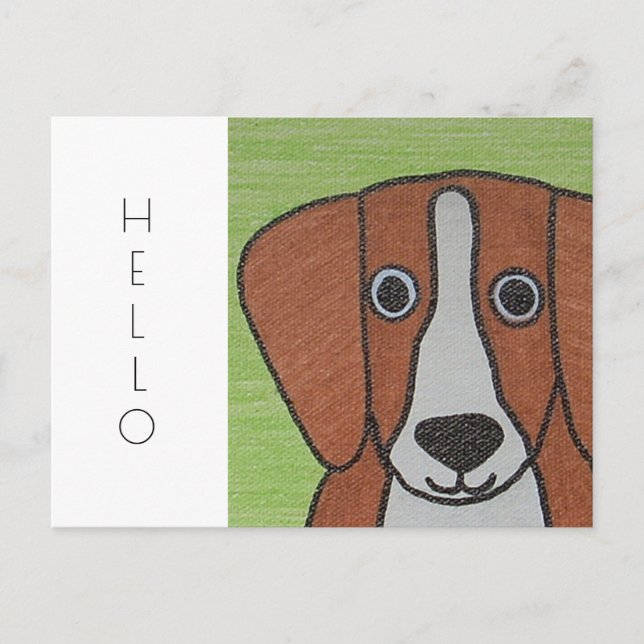 Niedlicher Beagle Postkarte (Vorderseite)