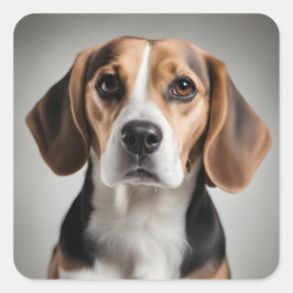 Niedlicher Beagle Quadratischer Aufkleber