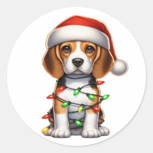 Niedlicher Beagle Runder Aufkleber