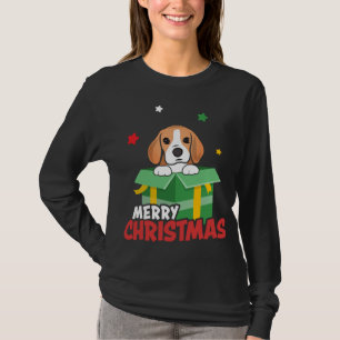 Niedlicher Beagle Santa Dog liebt frohe Weihnachte T-Shirt