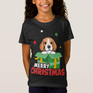 Niedlicher Beagle Santa Dog liebt frohe Weihnachte T-Shirt