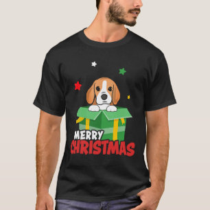 Niedlicher Beagle Santa Dog Merry 593 T-Shirt