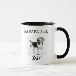 Niedlicher Beagle Schwarz/Weiß-Typografie personal Tasse