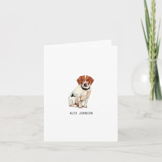 Niedlicher Beagle Wasserfarbe geflochten Dankeskarte (Vorderseite)