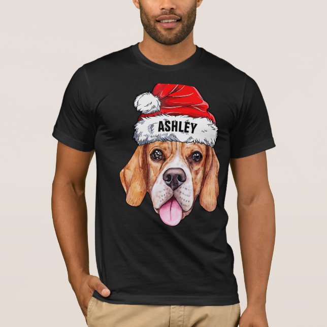 Niedlicher Beagle Weihnachtshund Big T-Shirt (Vorderseite)
