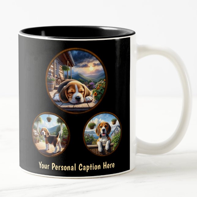 Niedlicher Beagle Welpe Zweifarbige Tasse (Von Creator hochgeladen)