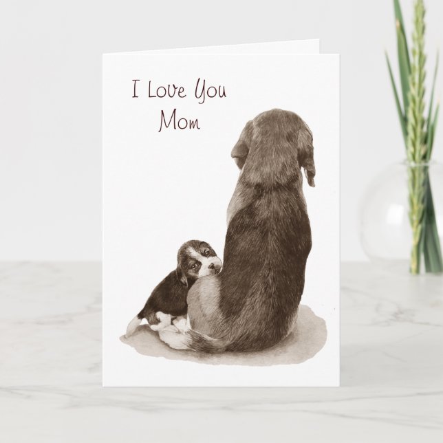 niedlicher Beagle Welpenhund Kuschelmaus Karte (Vorderseite)